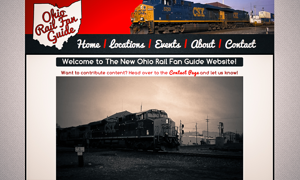 Ohio Rail Fan Guide Website Screen Shot